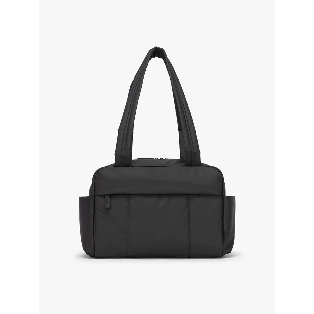 CALPAK Mini Luka Duffel Bag Black Quilted Travel Gym Weekender Tote Carry-On